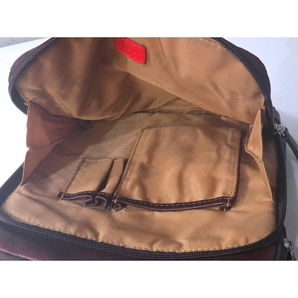 Osgoode Marley Genuine Leather Dark Brown Crossbody Messenger Bag Multi-Pocket